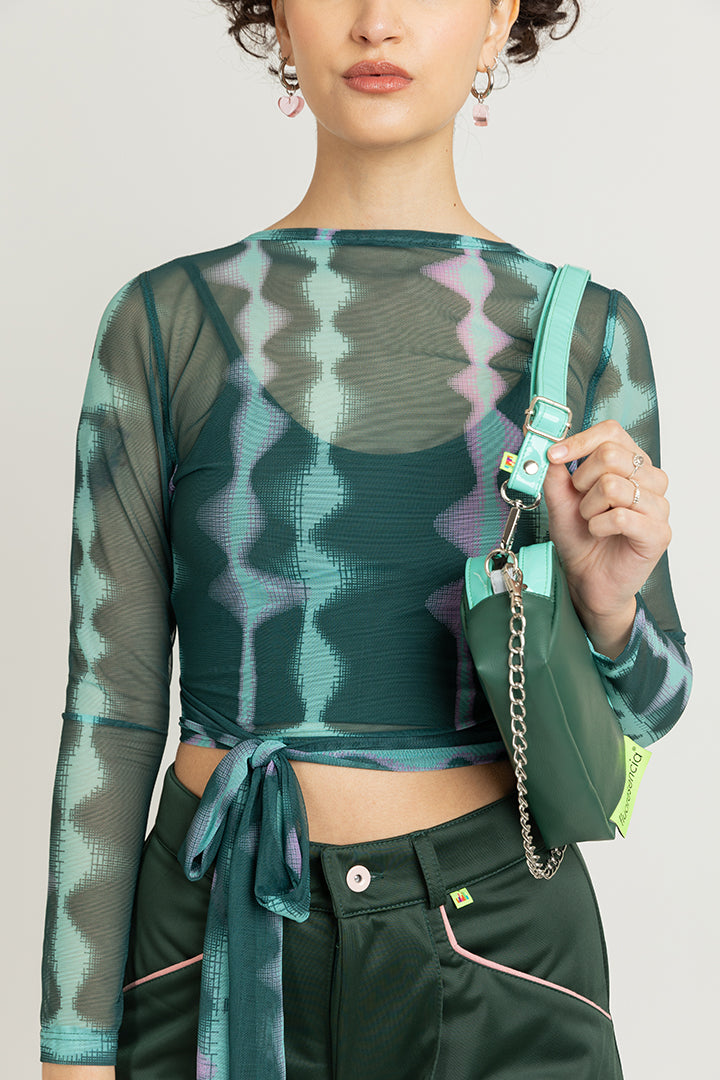 Crop Manga larga Wave