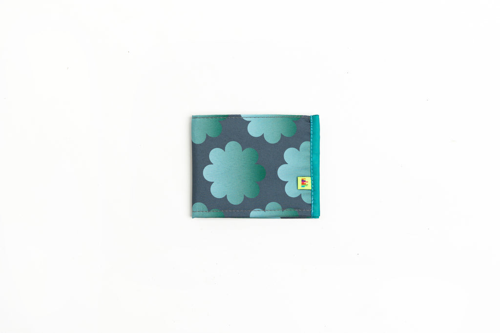 Billetera Plana collab Galia Flor verde
