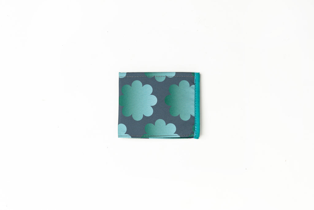 Billetera Plana collab Galia Flor verde