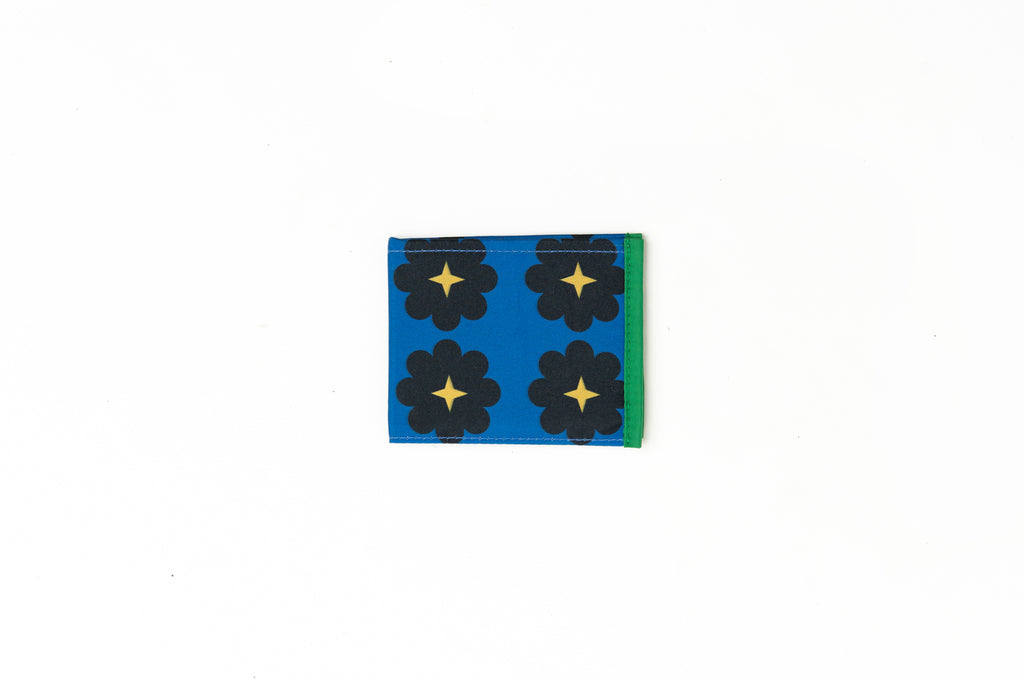 Billetera Plana collab Galia Flor azul