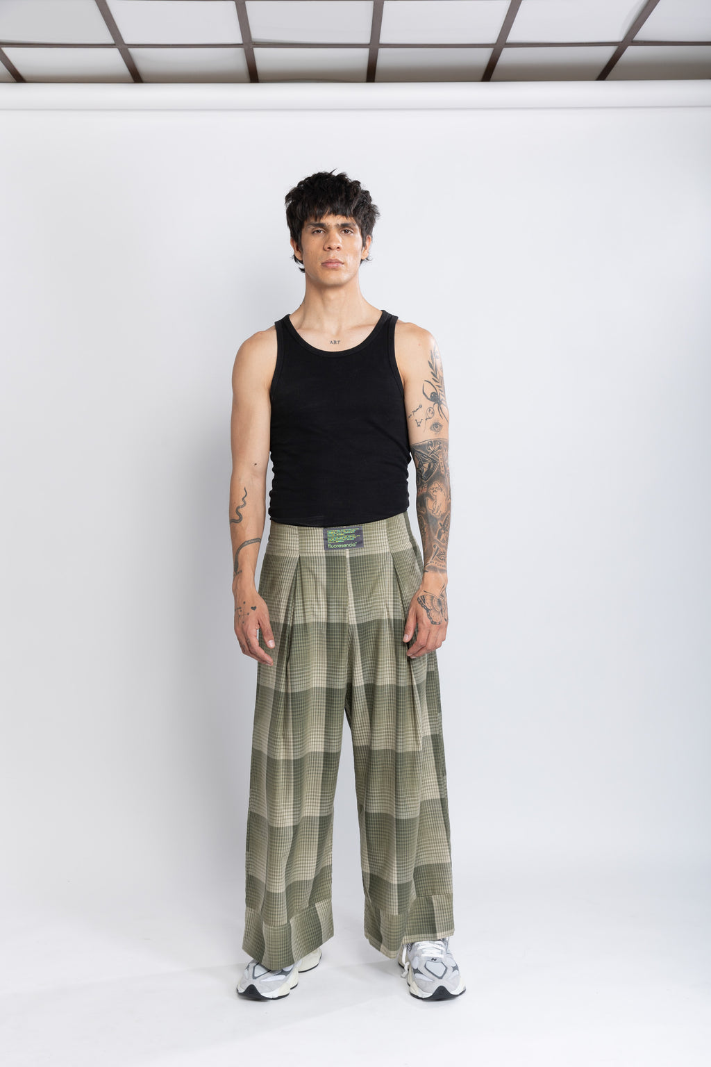 Pantalón flow Tartan verde